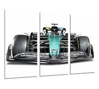 Set 3 cuadros decorativos para pared, Decoración Salón Modernos, Dormitorios, Habitación, impresión sobre madera con colgadores, Coche Formula 1 2024 Aston Martin AMR24, Fernando Alonso, (97 x 62 cm)