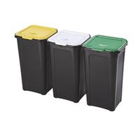 SET 3 CUBOS BASURA COVERLINE 44 L marca TONTARELLI, Multicolor