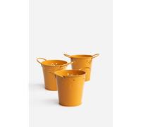 SET 3 CUBOS DE LATÓN CON ASAS - VARIOS COLORES | 16,5 X 11 X 11 CM - COLOR: NARANJA