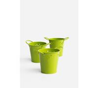 SET 3 CUBOS DE LATÓN CON ASAS - VARIOS COLORES | 16,5 X 11 X 11 CM - COLOR: VERDE