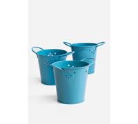 SET 3 CUBOS LATÓN CON ASAS - VARIOS COLORES | 18,5 X 13 X 13 CM - COLOR: AZUL