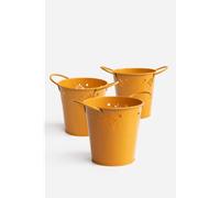 SET 3 CUBOS LATÓN CON ASAS - VARIOS COLORES | 18,5 X 13 X 13 CM - COLOR: NARANJA