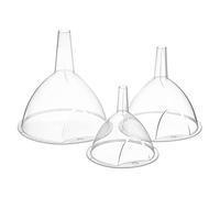SET 3 EMBUDOS DE PLASTICO TRANSPARENTE
