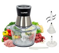 Set 3 En 1 Picadora Mezclador Batidor De 2L Tazón De Vidrio Picadora De Cocina