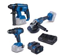 Set 3 herramientas 20V serie ixes con 2 baterias y un cargador Scheppach BPS100