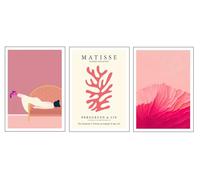 Set 3 Láminas A3 Decorativas Pared para Cuadros Decoración Salón Modernos, Dormitorios, Habitación, SIN Marco, figurativo, mujer, Matisse, (41 x 29,7 cm)