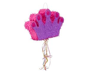 Set 3 Piñatas Infantiles XXL Corona, Papel, Rosa-Lila, 31 x 49 x 10 cm