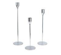 SET 3 PORTAVELA METAL PLATEADO