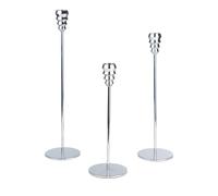 SET 3 PORTAVELA METAL PLATEADO