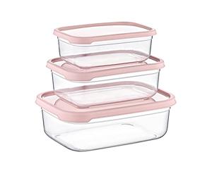 Set 3 Recipientes Herméticos para Alimentos, de forma Rectangular 7house