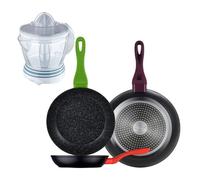 Set 3 sartenes san ignacio20/24/28 aluminio forjado, inducción+exprimidor de 40w de potencia - capacidad de 1.2 litros