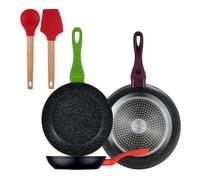 Set 3 sartenes san ignacio20/24/28 aluminio forjado, inducción+juego de 2 utensilios de cocina de silicona