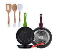 Set 3 sartenes san ignacio20/24/28 aluminio forjado, inducción+juego de 3 utensilios de cocina en silicona y madera 20 cm