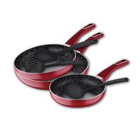 Set 3 sartenes Vinum SAN IGNACIO 20cm, 24cm, 28cm con 3pc utensilios cocina
