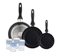 Set 3 sartenes wellhome 16/20/24 aluminio prensado+juego de 4 vasos de 0,5l 14 cm