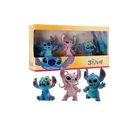 Set 3 Stitch y Angel Figura de Juego Walt Disney Lilo & Stitch, Aprox. 6 cm, Fiel al Detalle, Ideal como pequeño Regalo para niños a Partir de 3 años, Multicolor (Set 3 Figuras Stitch & Angel)