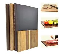 Set 3 Tablas de Corte a Doble Cara, Ligeras Tabla de Cocina con Forma de Libro en Madera, Resistentes Tablas de Desayuno con Soporte, Trinchar Tabla para Carne, Jamon, Pan, Quesos