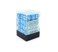 Set 36 Dados Light Blue/White. D6 Chessex