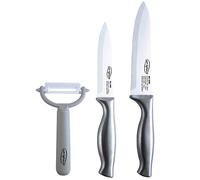 Set 3pcs: 2 cuchillos + pelador, en acero inoxidable + cerámica, colección Cronos