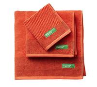 Set 3pcs toallas de baño (30 x 50 + 50 x 90 + 70 x 140 cm) 450 gsm 100% algodón rojo Casa Benetton