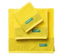 UNITED COLORS OF BENETTON. BE022 Set 3pcs Toallas de baño (30 x 50 + 50 x 90 + 70 x 140 cm) 450 gsm 100% algodón Verde Casa Benetton