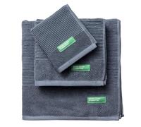 Set 3PCS Toallas de Baño (30x50 + 50x90 + 70x140cm) 450GSM 100% Algodón Gris Oscuro Benetton