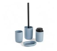 Set 4 Access, SDB, Vaso, Dispensador de jabón, Cepillo de WC Azul, 12,7x7,3 cm