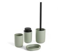 Set 4 Access, SDB, Vaso, Dispensador de jabón, Escobilla de Inodoro Verde, 12,7x7,3 cm