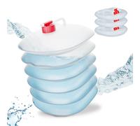 Relaxdays Folding Water Canisters Pack 4 Bidones Plegables, Garrafas Agua Ovaladas, Grifo y Asa, de 10 litros, Plástico sin BPA, Transparente