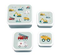 Set 4 Cajas de Snack A Little Lovely Company Vehículos - Prácticas, apilables y divertidas