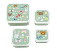 Set 4 Cajas Snack Joy - Contenedores infantiles apilables - A Little Lovely Company - Organización práctica para el cole