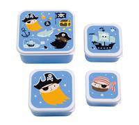 Set 4 Cajas Snack Piratas - Contenedores infantiles apilables - A Little Lovely Company - Organización divertida para el cole