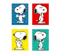 Set 4 Láminas A3 Decorativas Pared para Cuadros Decoración Salón Modernos, Dormitorios, Habitación, SIN Marco, Snoopy, (41 x 29,7 cm)