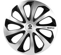 Set 4 Llantas 16" Pulgadas Cubiertas de la Rueda Coche Sicilia SPC1673SVBK Ley S