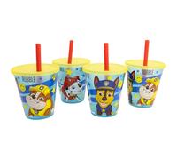 SET 4 PCS VASOS CAÑA PP 285 ML JOY PAW PATROL BOY