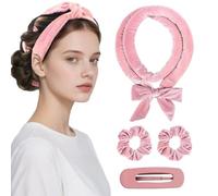 Set 4 Piezas para Rizos Perfectos - Incluye Clip- Diadema de Satén para Rizos Mientras Duermes, Rulos Flexibles Ondas Sin Calor, Heatless Hair Curlers