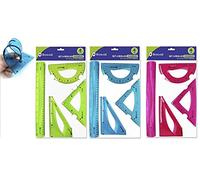 SET 4 REGLAS REALIZADAS EN PVC FLEXIBLES PARA DIBUJO TÉCNICO IMPOSIBLES DE ROMPER DE POESSA