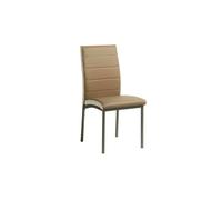 MOMMA HOME Set de 4 Sillas - Modelo Camelia - Color Camel/Blanco - Material Ecopiel/Metal - Medidas 45 x 54 x 92 cm