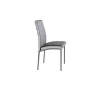 MOMMA HOME Set de 4 Sillas - Modelo Camelia - Color Gris/Blanco - Material Ecopiel/Metal - Medidas 45 x 54 x 92 cm