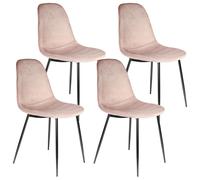 Set 4 sillas de comedor giulia de 28,5x85,5x54,2 cm en color rosa