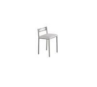 MOMMA HOME Taburetes Altos de Cocina - Pack 4 Taburetes de Cocina, Banquetas, Sillas, Taburete Bar, Material Metal/Ecopiel, Color Plata/Blanco, Modelo MOLI, Medidas 34x34x65cm