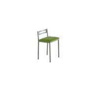 MOMMA HOME Taburetes Altos de Cocina - Pack 4 Taburetes de Cocina, Banquetas, Sillas, Taburete Bar, Material Metal/Ecopiel, Color Plata/Verde, Modelo MOLI, Medidas 34x34x65cm