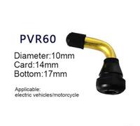 Set 4 Válvulas Goma Doradas para ruedas Disco Tubeless Set 4(4PCS PVR60) | Inclinación 90 grados, ideal llantas disco, para acceso bomba aire, para compacto, negro y oro
