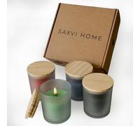 Set 4 Velas Aromáticas Artesanales SAXVI HOME - Cera de Abeja y Aceites Esenciales - Velas Perfumadas para Aromaterapia - Regalo Mujer Hogar - (Lavanda, Árbol de Té, Limón y Ylang Ylang)