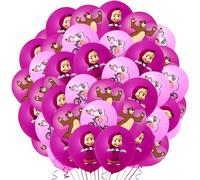 Set 42 Pcs Globos y Decoración Masha - Kit De Fiesta Cumpleaños Con Globos y Accesorios