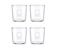 Set 4pcs vasos de agua 0,345l cristal logo transparente Casa Benetton
