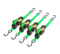 Set 4X Correas sujeción automáticas 3 m x 25mm 320daN PES Autoenrollables Ganchos-S Asegurar Cargas