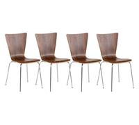 Set 4x sillas de visita aaron madera nogal 50x43x84 cm