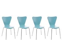 Set 4x sillas de visita calisto madera azul claro 49x45x85 cm