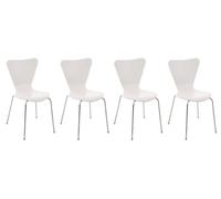 Set 4x sillas de visita calisto madera blanco 49x45x85 cm